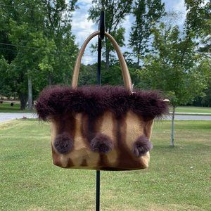 Brown Faux Fur Purse